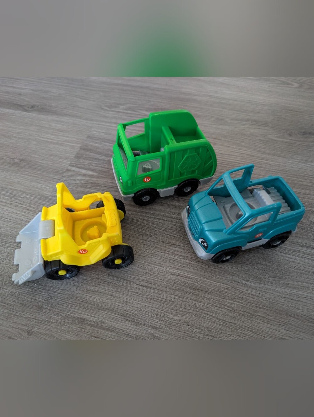 Fisher-Price Bright Yellow, Green & Teal Play Car Set For Little People Toya